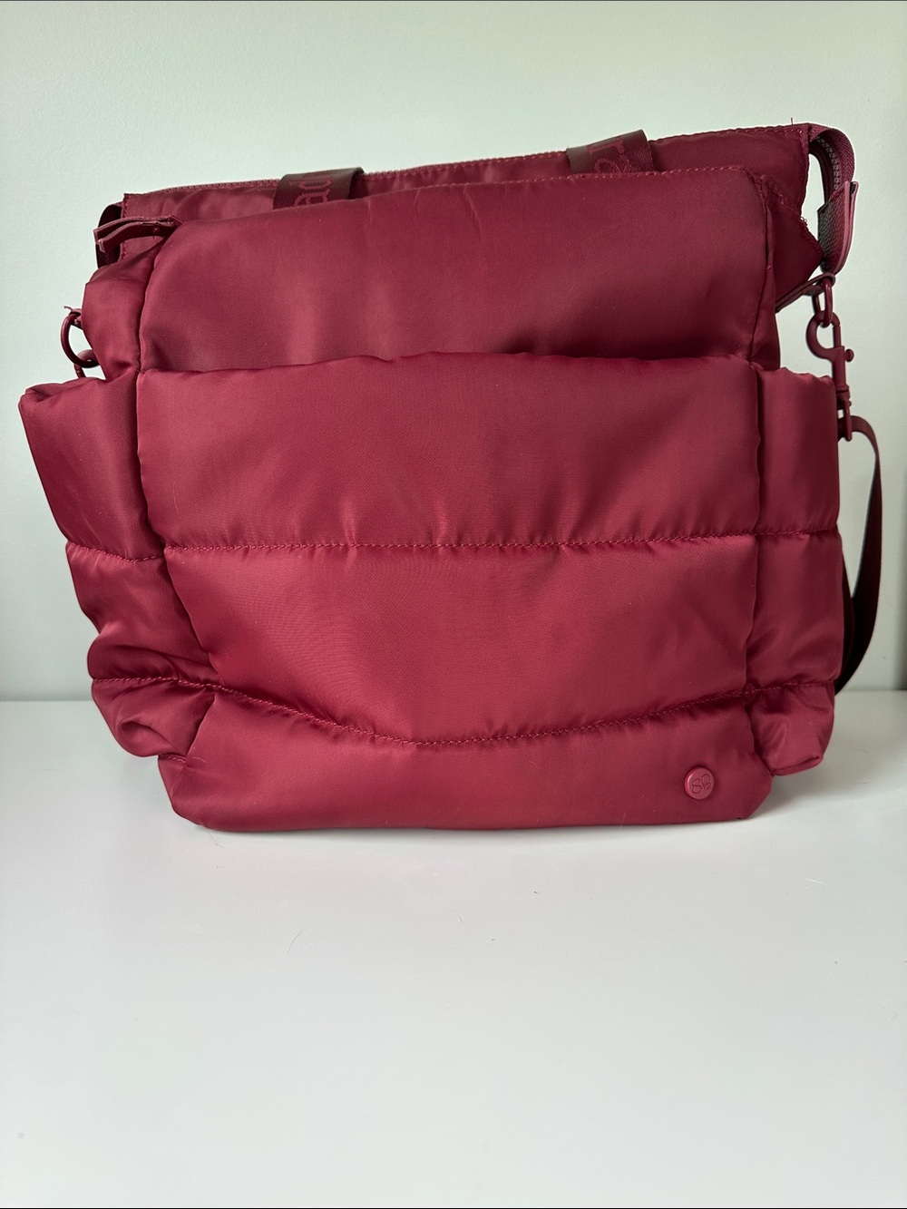 Quilted Crossbody Bag in Burgundy
